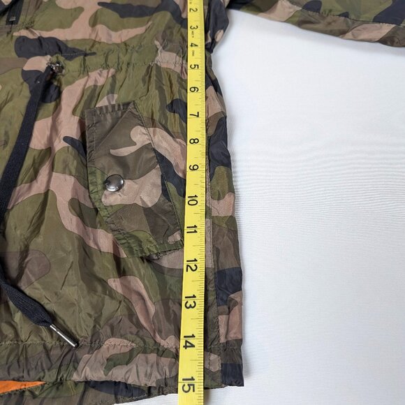 EUC - Blank NYC Camo Nylon Pullover Hooded Windbreaker Tag size XS - Picture 10 of 16